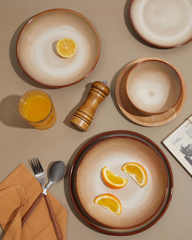 Pokini stoneware set makes a thoughtful housewarming gift with a modern look.