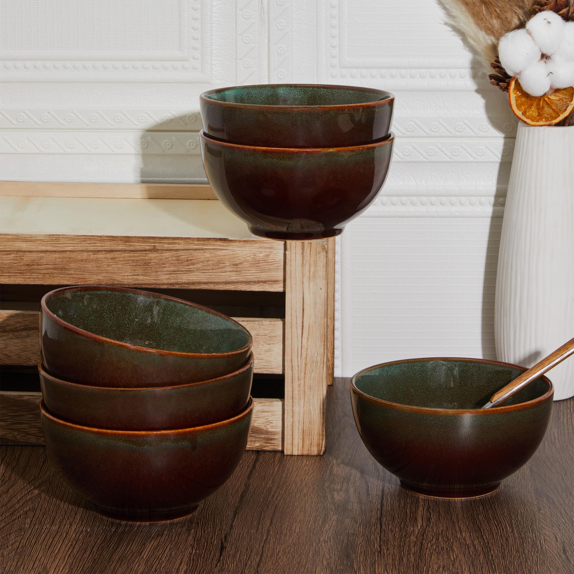 Pokini stoneware bowls filled with cereal for everyday breakfast