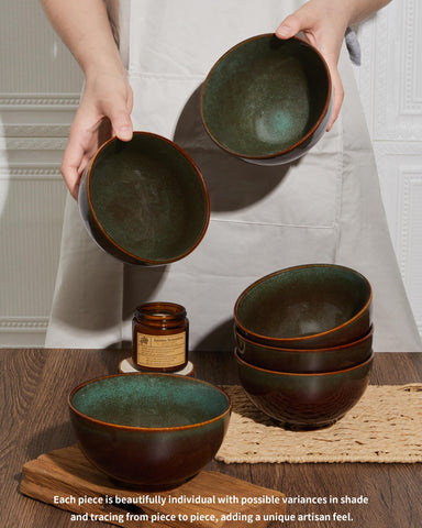 Pokini stoneware bowls six-pack in gift-ready packaging