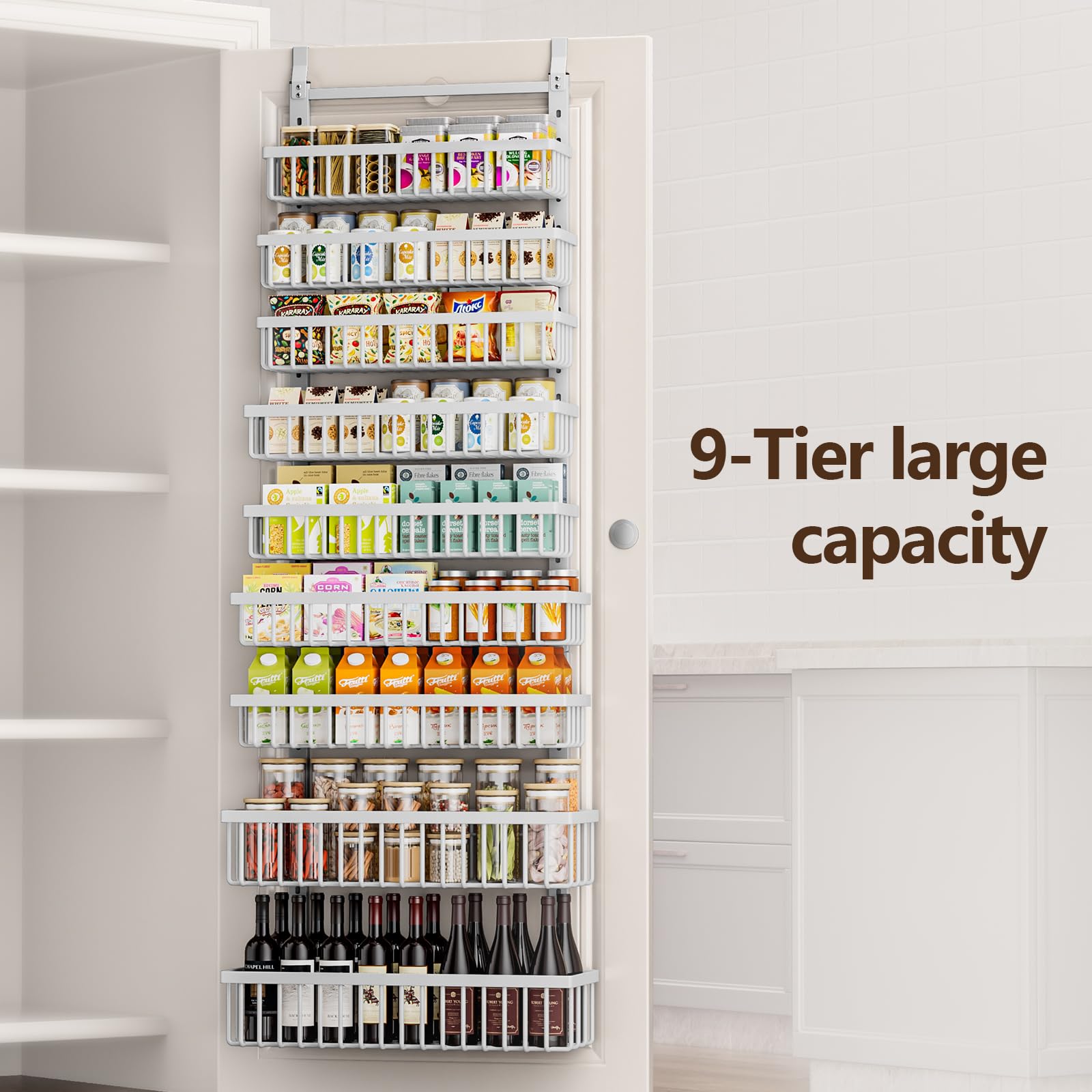 POKIPO spice rack mounted over the door designed for quick reach
