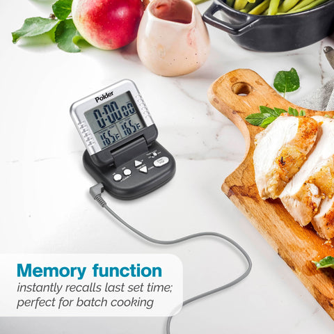 Displays Celsius and Fahrenheit for versatile cooking choices.