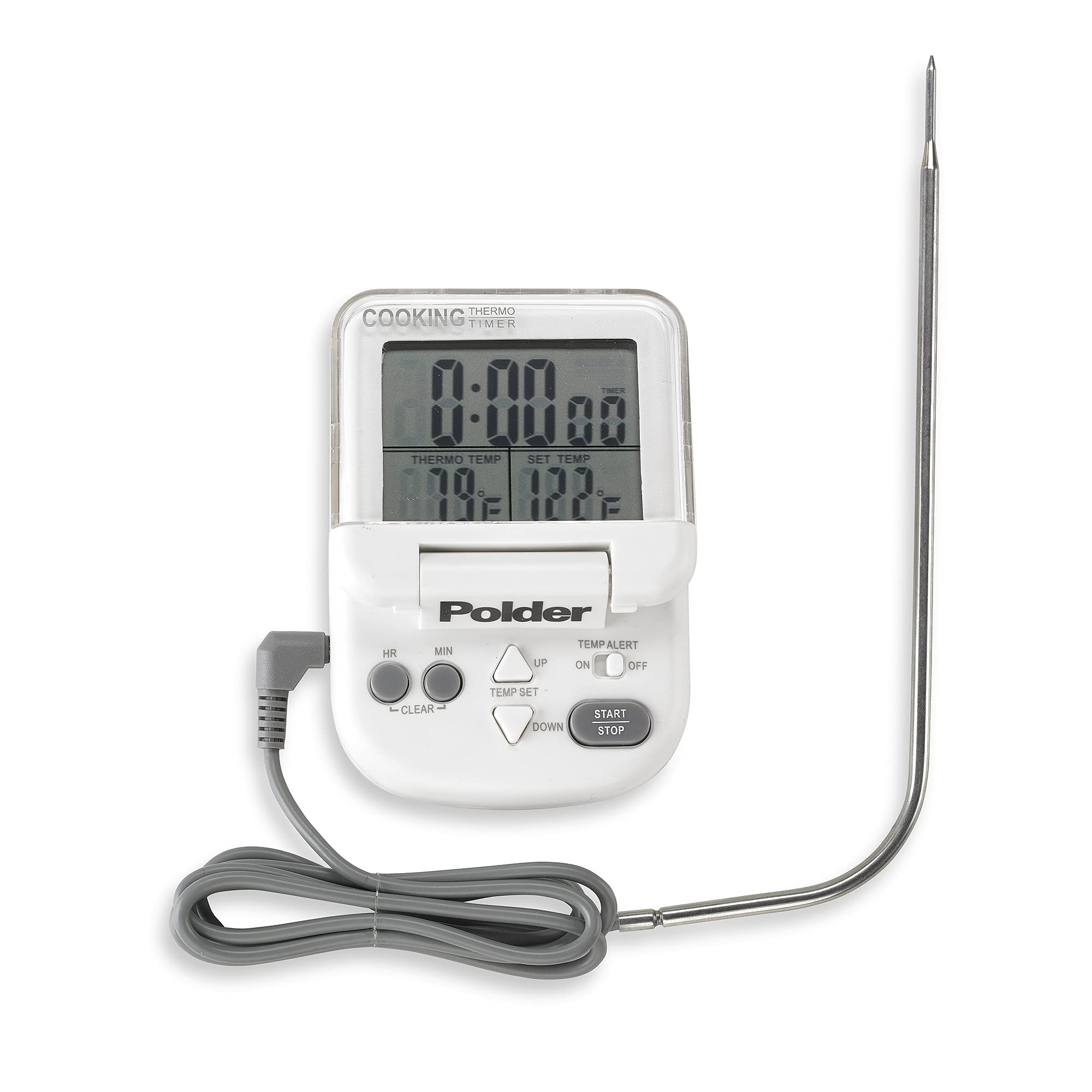 Flip-top display and magnetic mount keep readings visible at a glance.