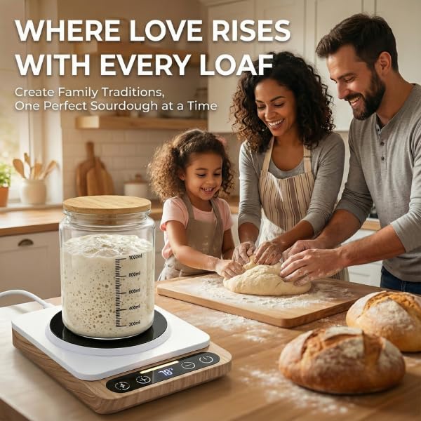 POLIBY sourdough-starter-warmer-mat safety-overheat-protection ensures safe kitchen use.
