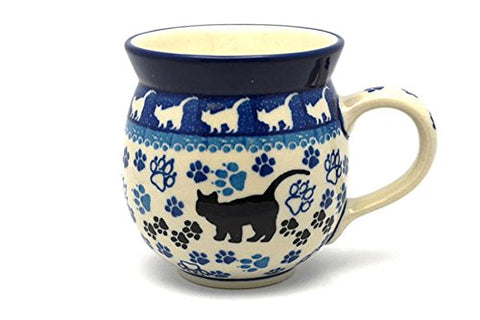 Polish Pottery Gallery Bubble mug 11oz, hand-painted close-up for daily coffee.