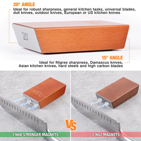 20° sharpening angle option for versatile blade edge with POLISHSURF sharpener