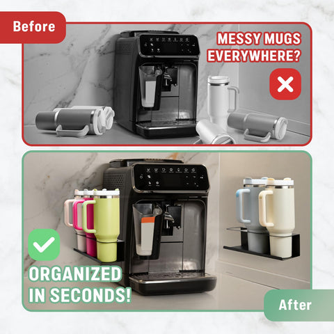 POLRAI space-saving design helps organize cups on vertical surfaces