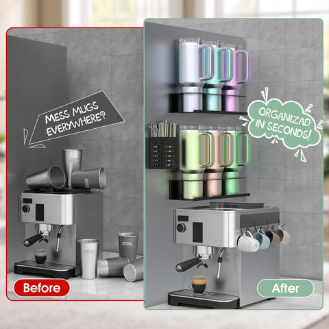 Double-sided adhesive tape for easy, drill-free installation.