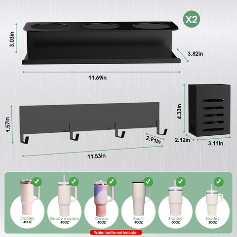 Compatible with Stanley cups and similar sizes for versatile storage use.