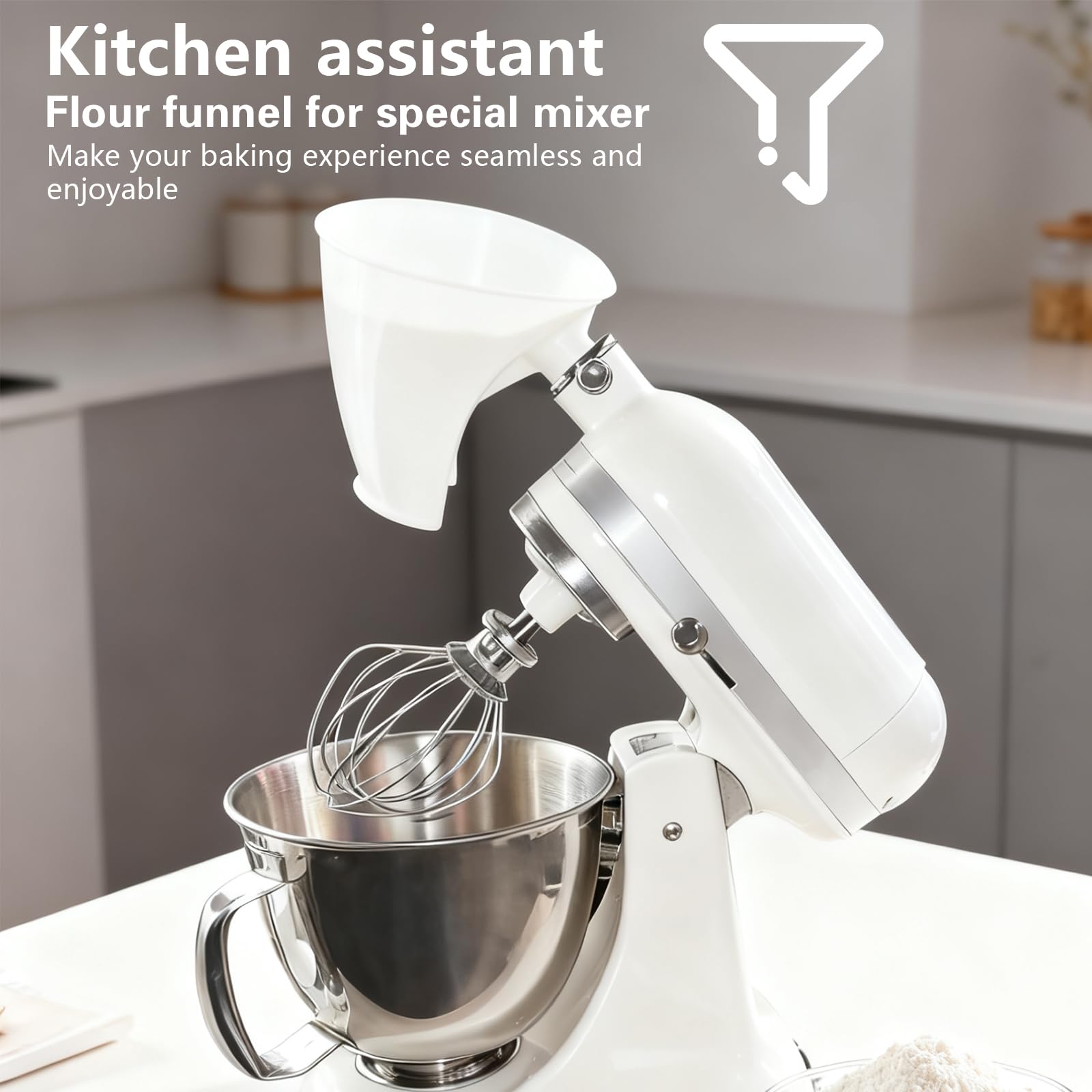 POMFAEE spill-proof design keeps countertops clean during baking prep.