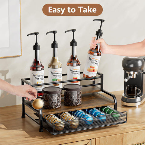 PONEYA rack side angle highlights compact, space-saving design for crowded counters.