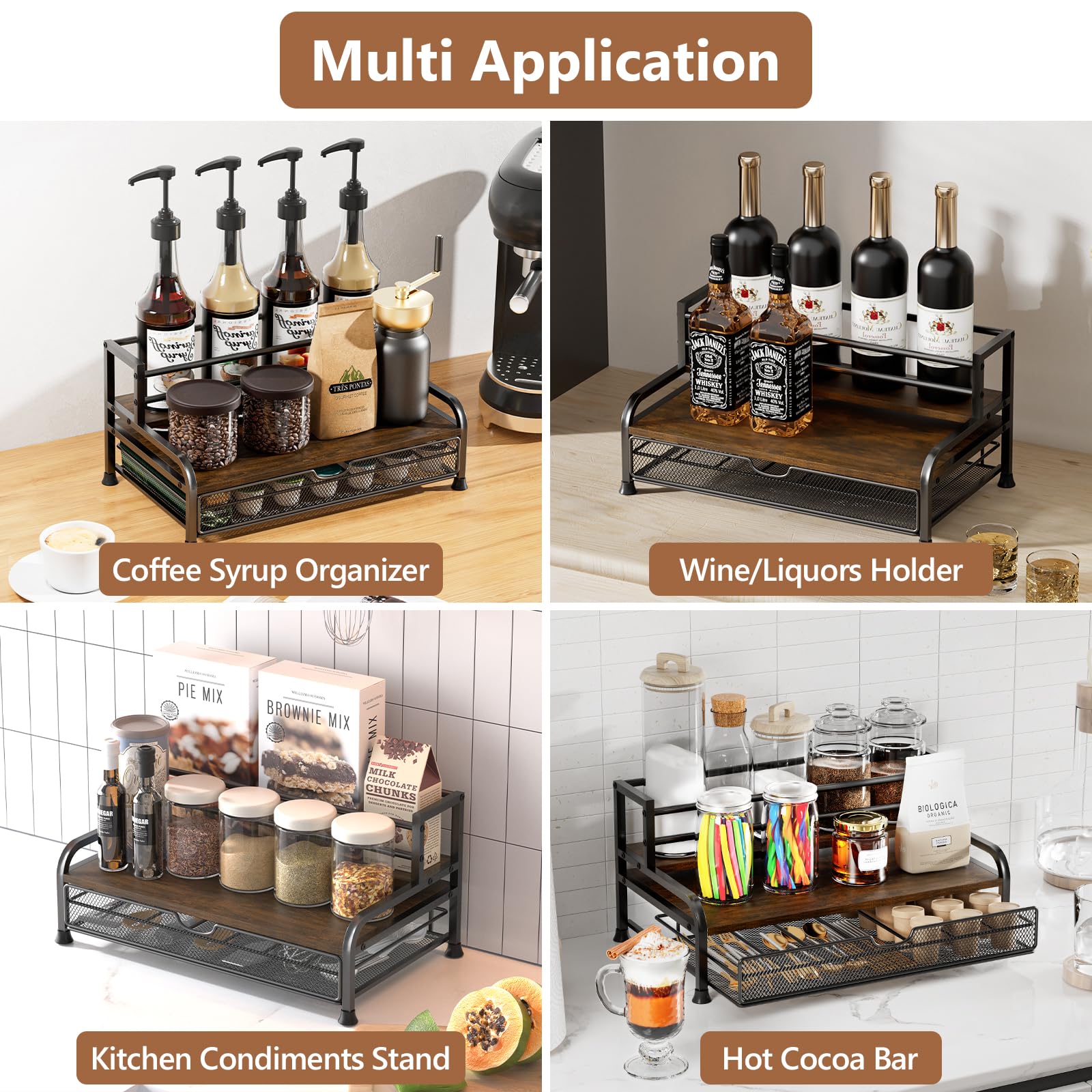 PONEYA countertop coffee bar organization for a tidy station