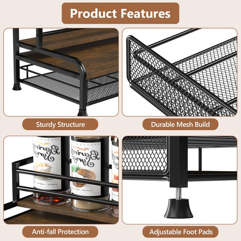 PONEYA matte black metal frame adds modern elegance to any counter