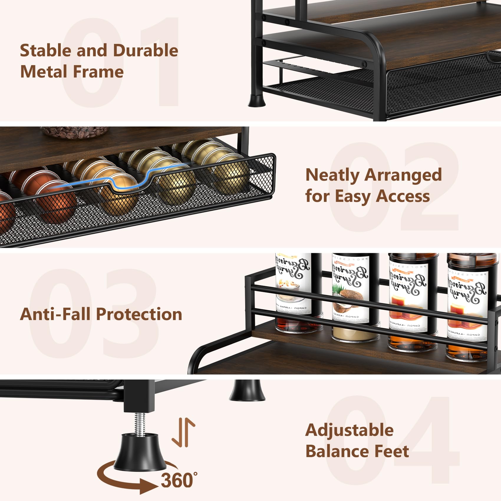 PONEYA countertop setup demonstrates quick coffee bar access.