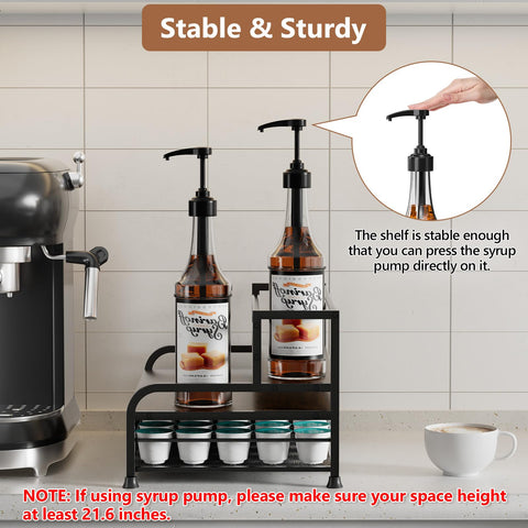 PONEYA syrup bottles eight-capacity organized for quick flavor selection