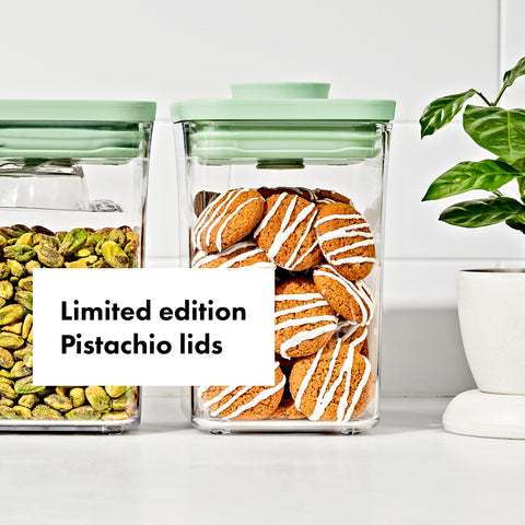 POP mini scoops attached under container lids for easy access.