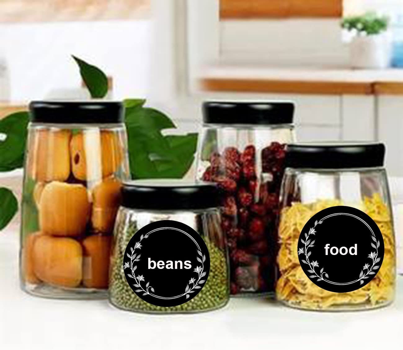 Pop Resin pantry labels suitable for jars, containers, and shelves.
