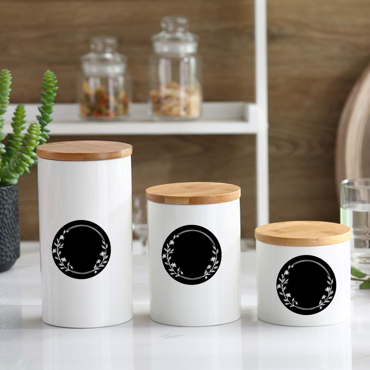 Pop Resin writable chalkboard labels work with chalk markers.