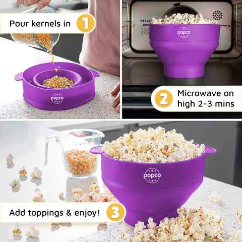 POPCO 15-cup popcorn popper yields generous portions for family movie night.