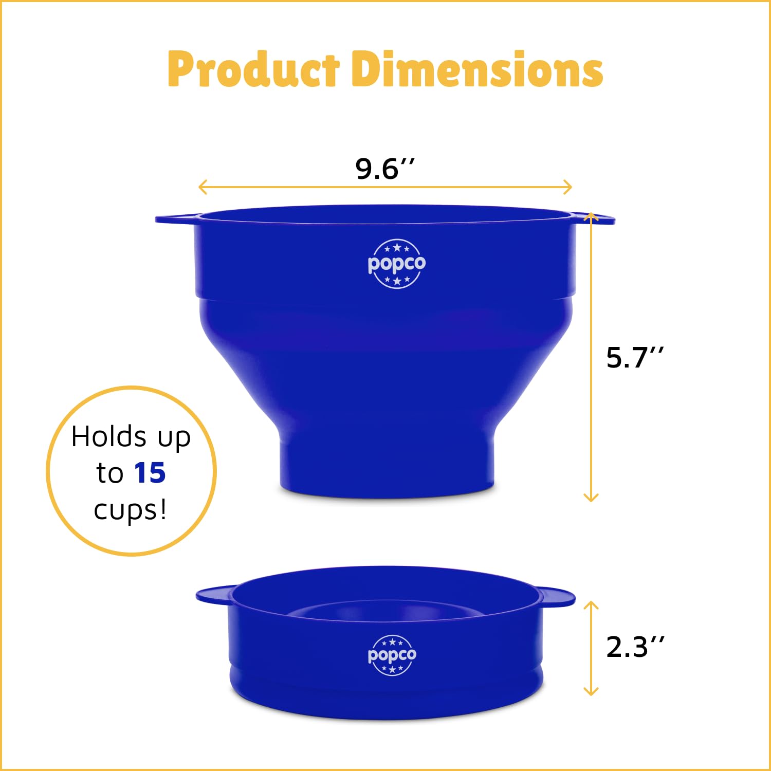 POPCO collapsible popcorn popper folded for compact storage