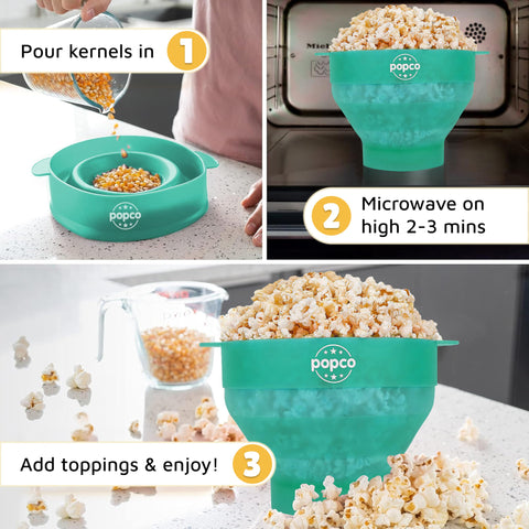 POPCO popcorn maker is dishwasher safe for easy cleaning.