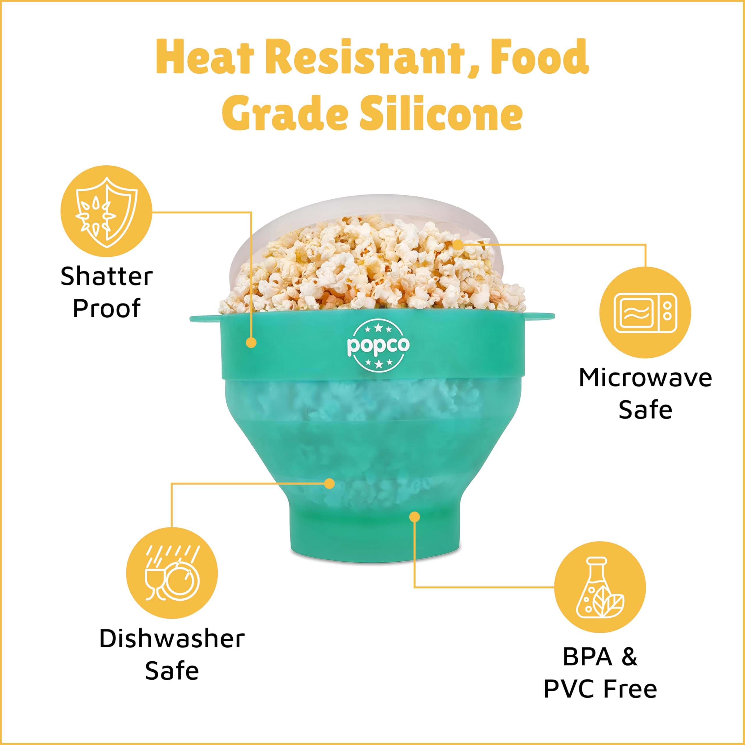 POPCO easy-clean design makes washing quick after snacks.