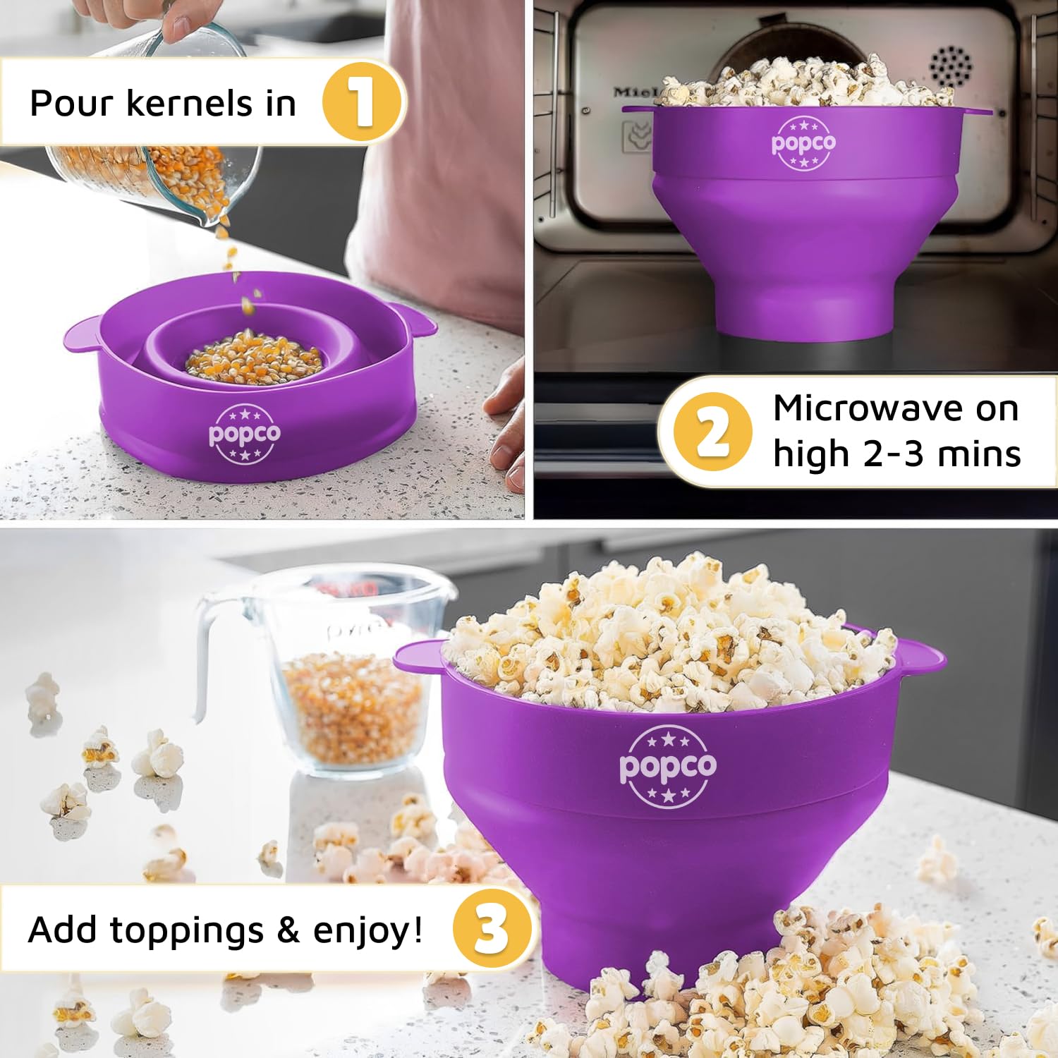 POPCO HotPop silicone surface resists stains for fast cleaning after snacks
