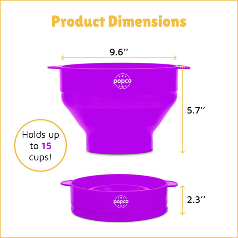 POPCO HotPop lid and built‑in handles show easy, mess-free microwave use