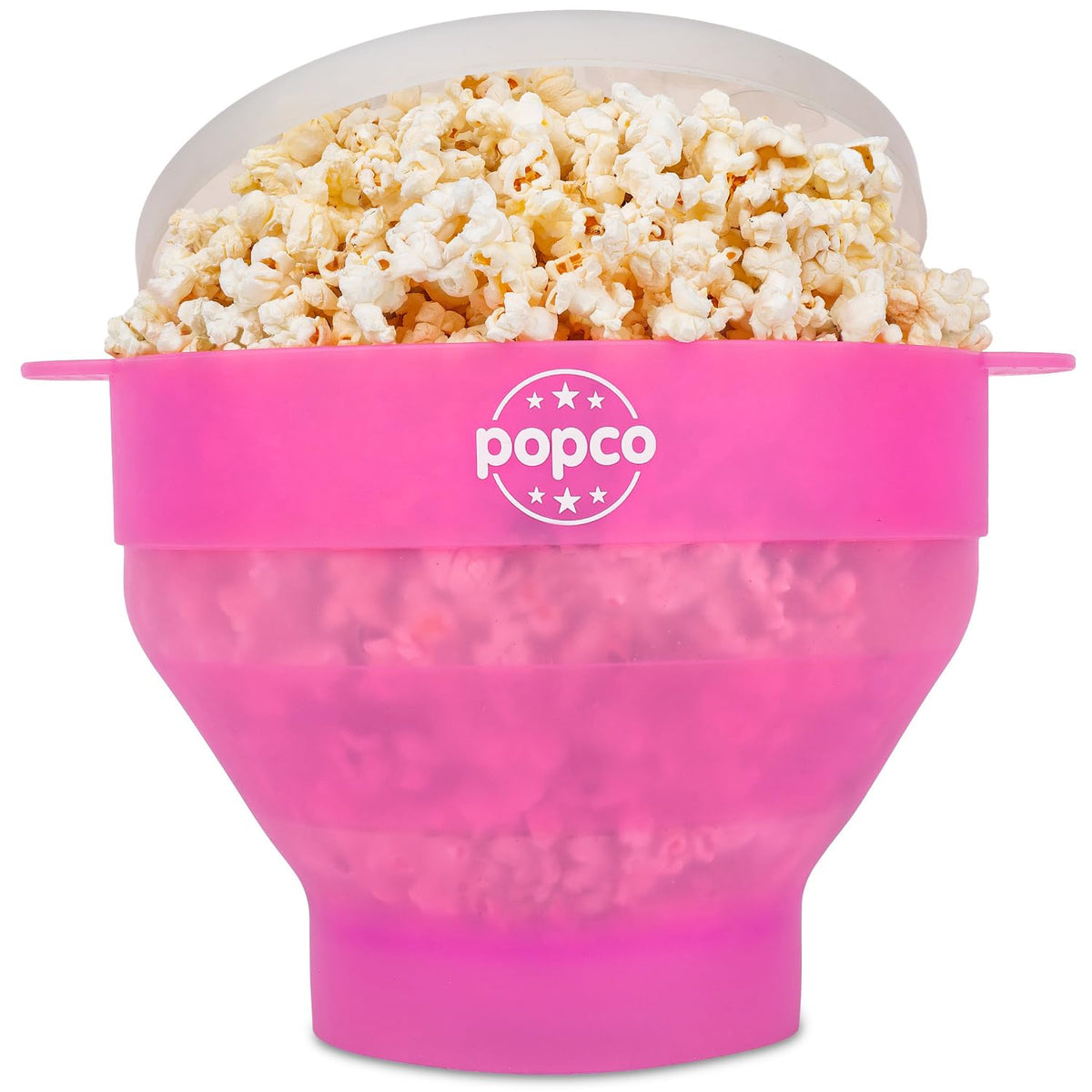 POPCO Hotpop collapsible silicone popcorn popper saves space in the kitchen.