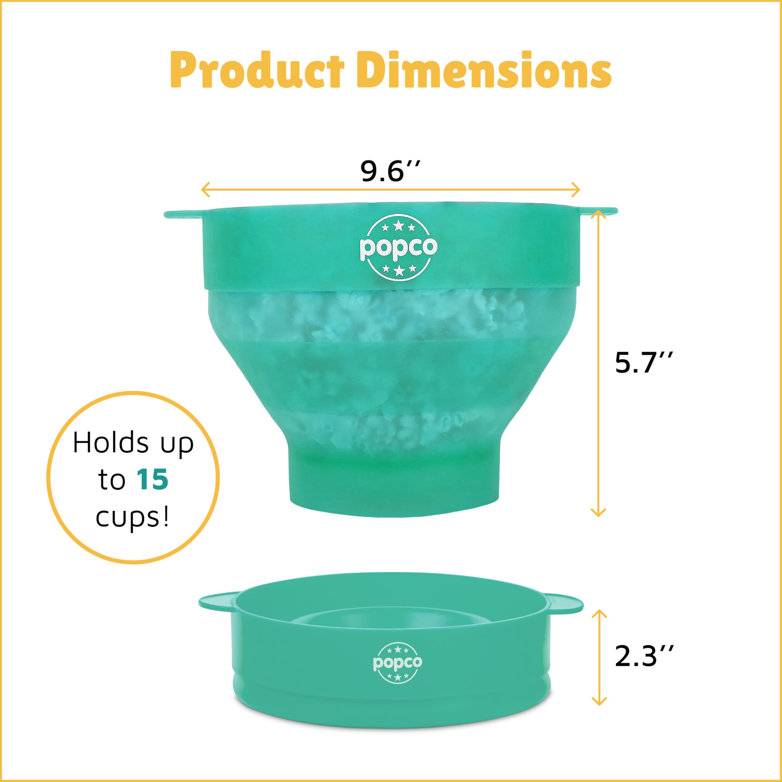 POPCO popper lid ensures even heat for tasty popcorn.