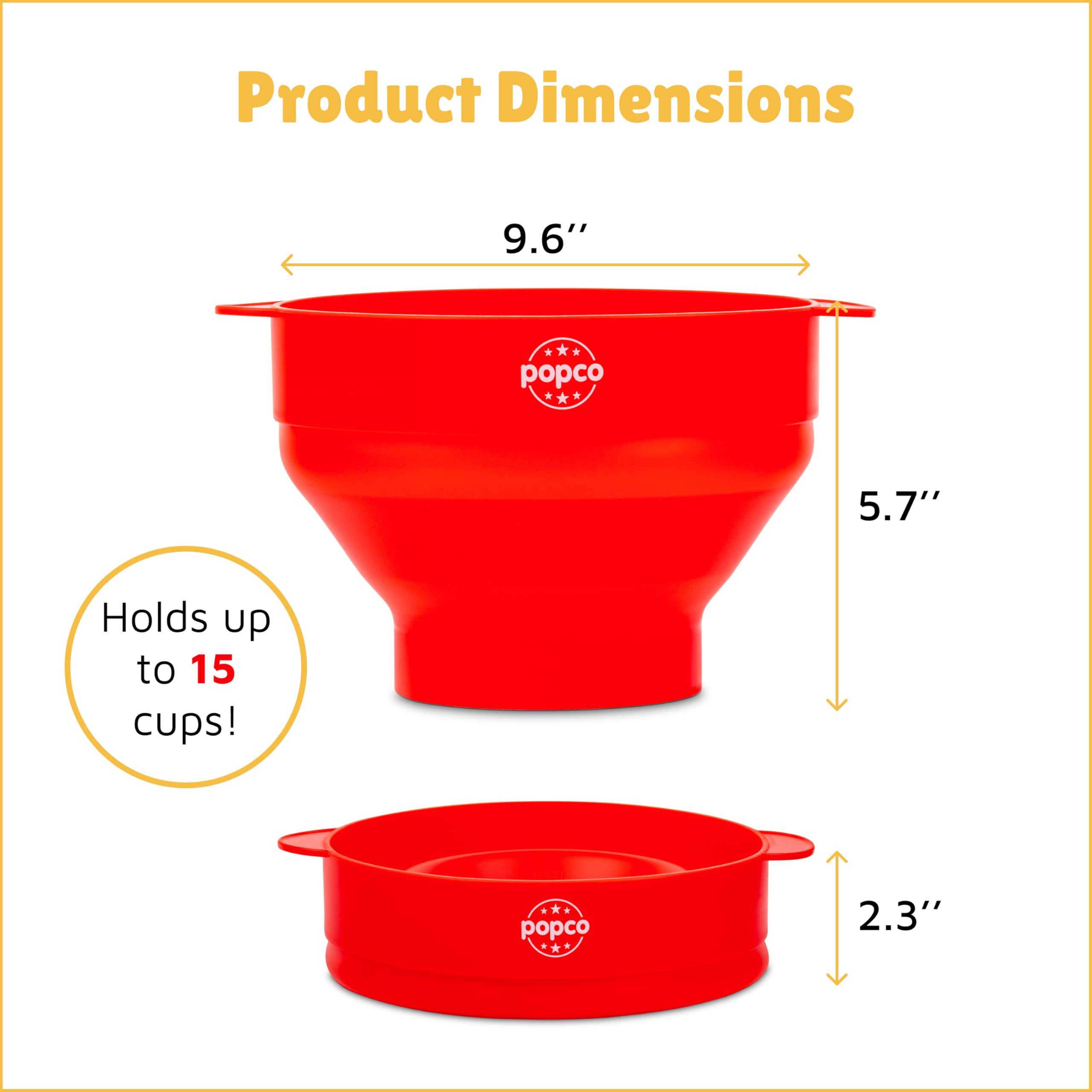 POPCO popcorn bowl in use, ready to pop kernels efficiently.