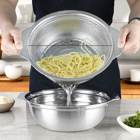 POPGRADE mixing-bowl-4-5qt: versatile prep with colander combo.