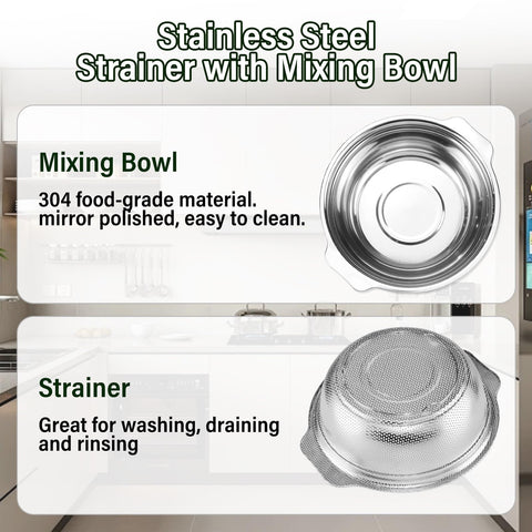 POPGRADE rice-washing-bowl-strainer: quick grain cleaning and rinsing.