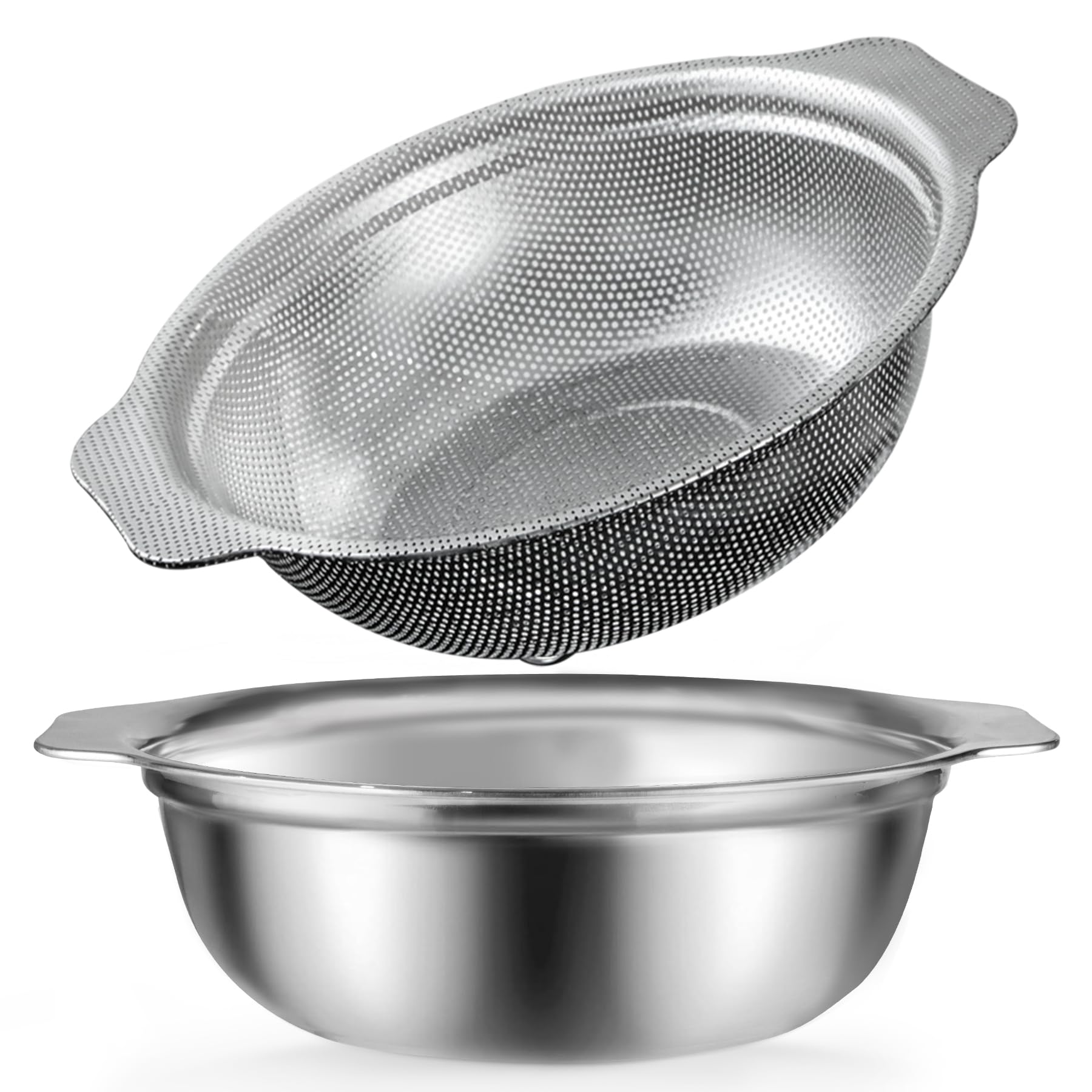 POPGRADE stainless-steel-colander-4-5qt: efficient pasta draining.
