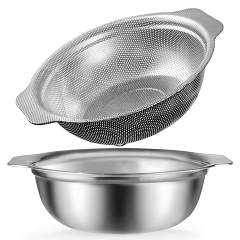 POPGRADE stainless-steel-colander-4-5qt: efficient pasta draining.