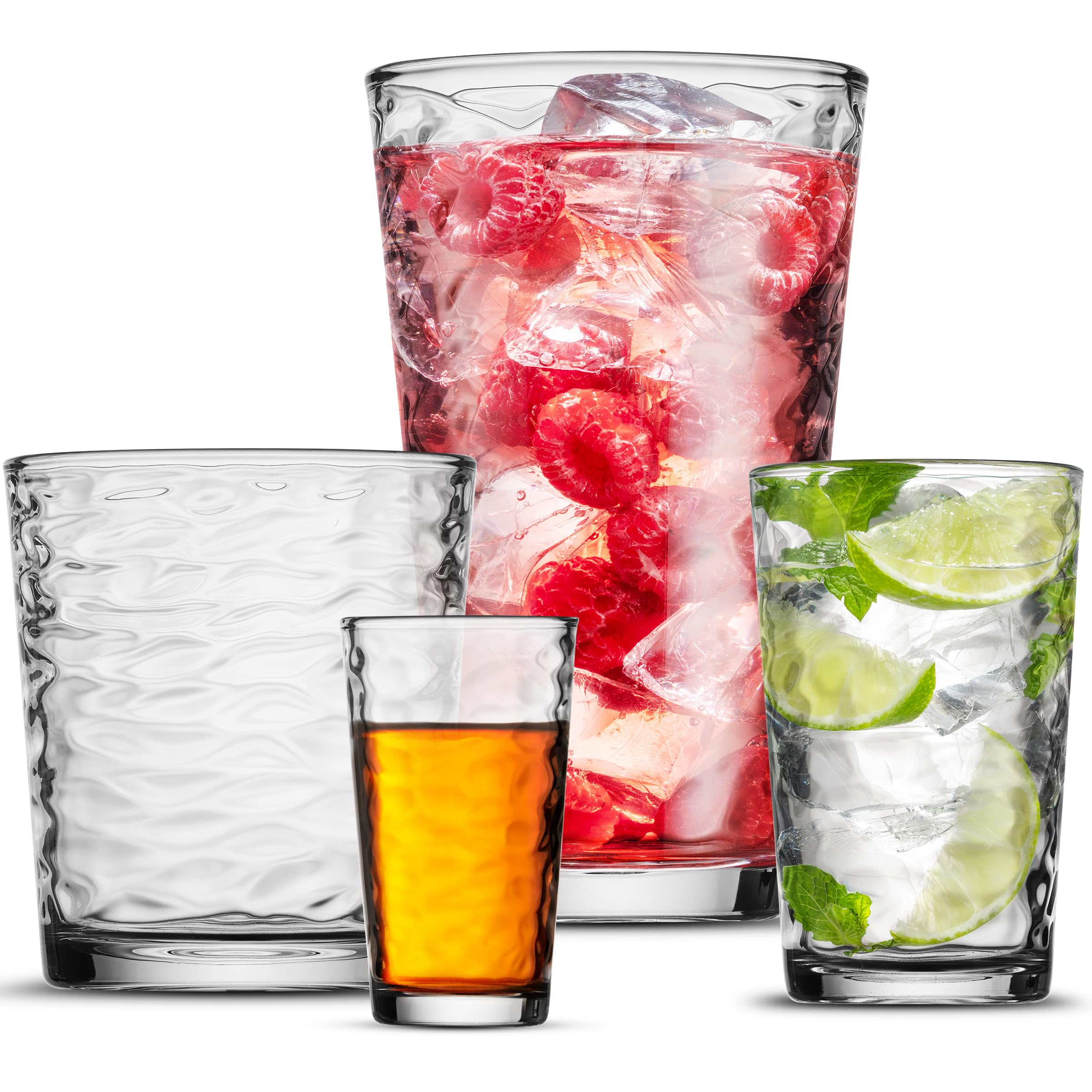 POPLASS Biscayne highball 16 oz glass for iced beverages and entertaining