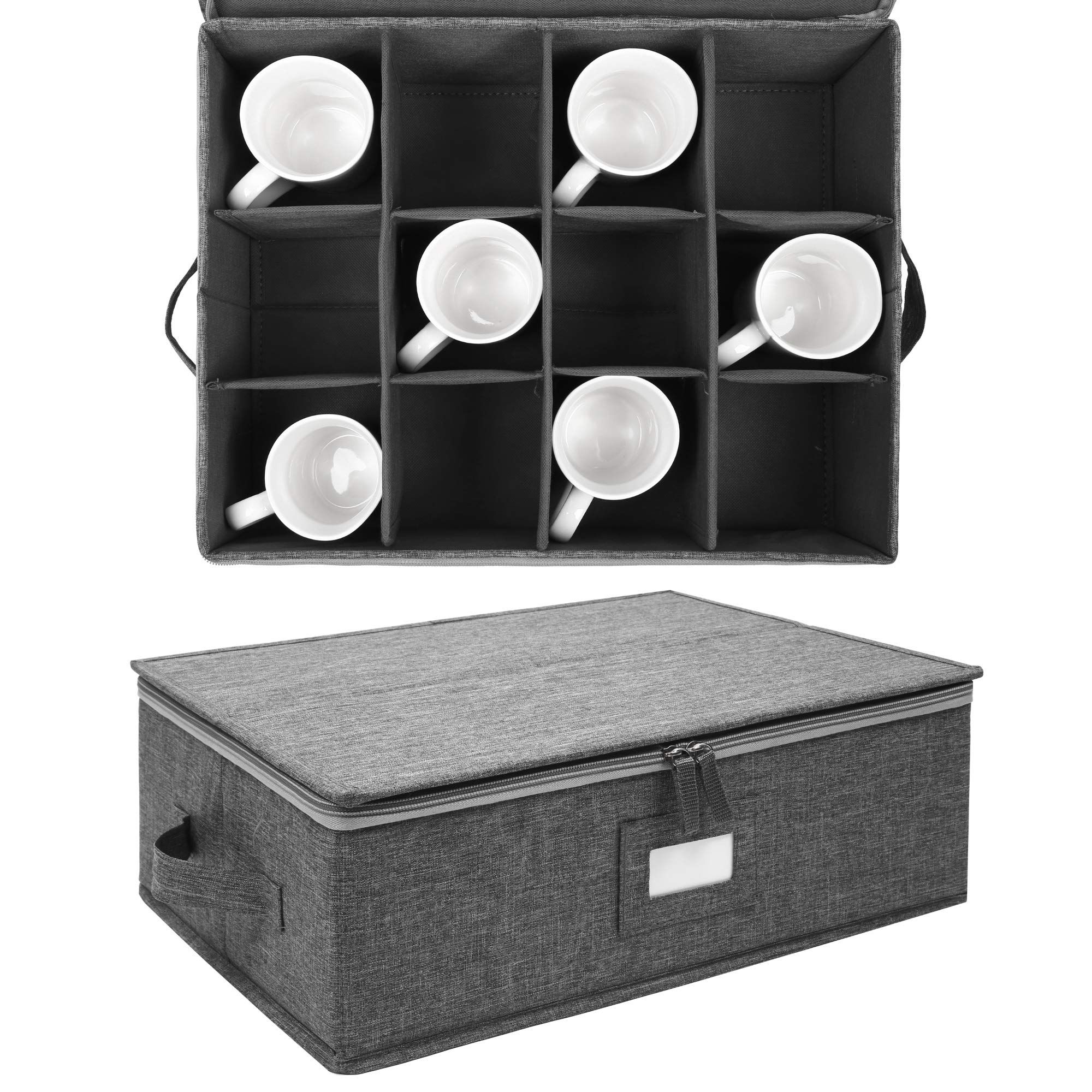 Popoly storage box with dustproof lid protecting delicate cups