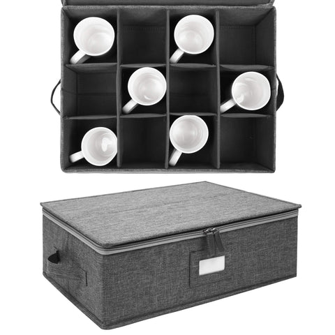 Popoly storage box with dustproof lid protecting delicate cups