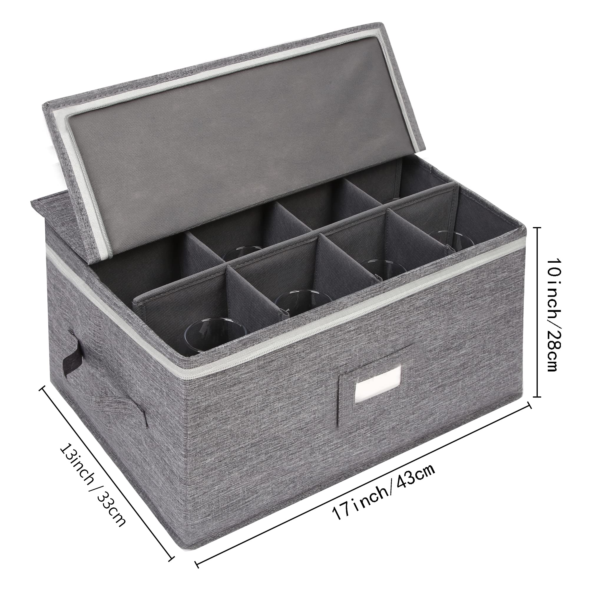 Popoly stackable stemware case saves space in cabinets.