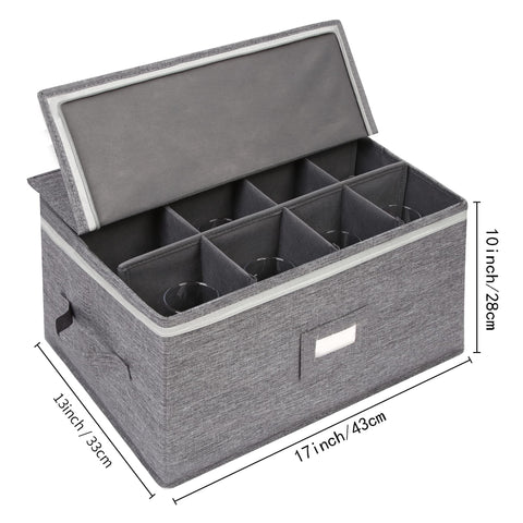 Popoly stackable stemware case saves space in cabinets.