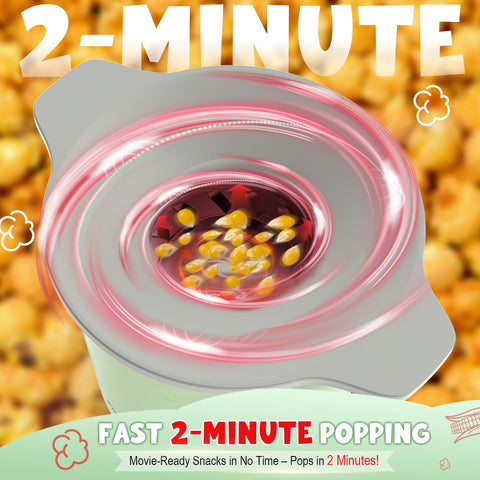 Popperchoice air popper side view highlighting slim kitchen footprint