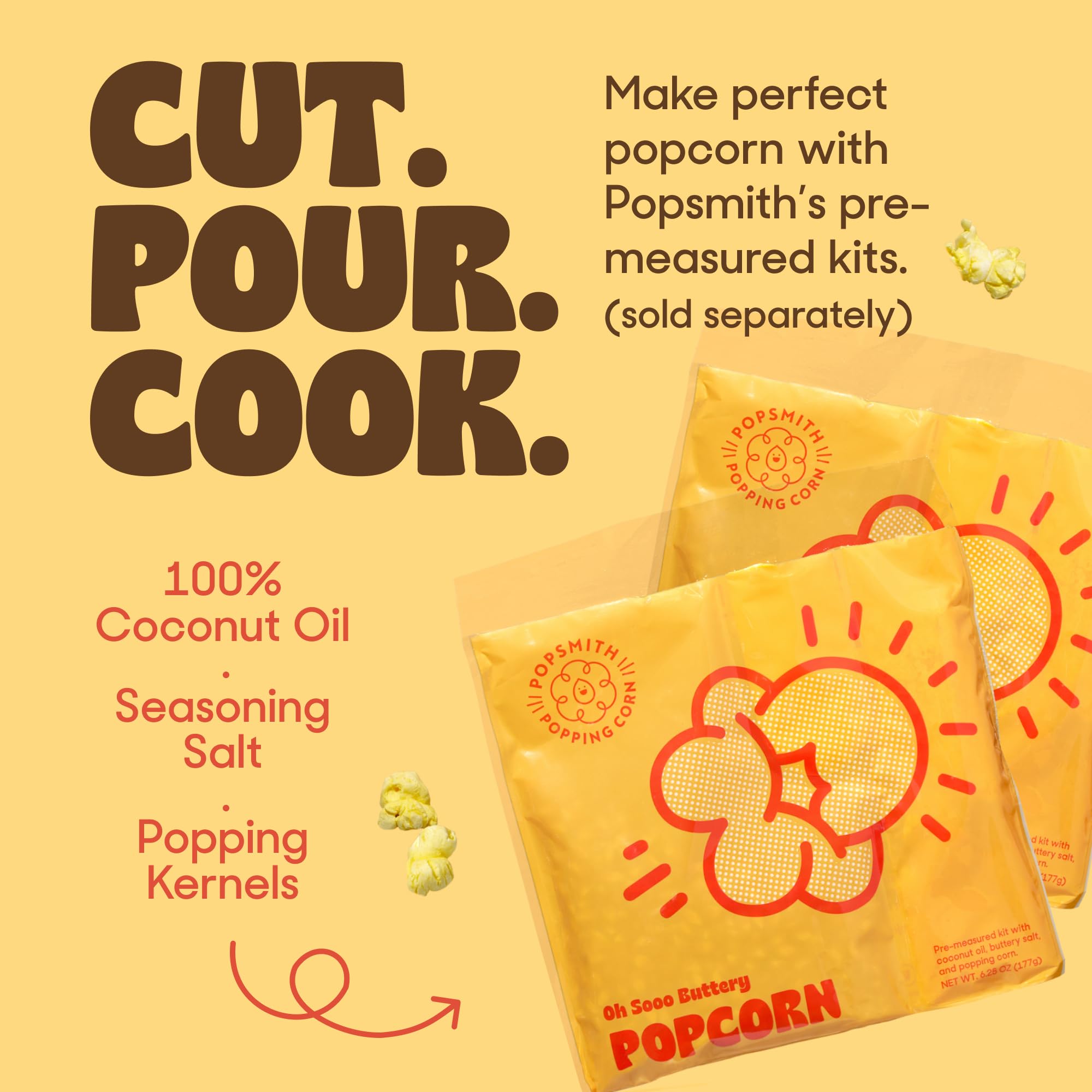 POPSMITH 6-quart capacity yields plenty for a family movie night.