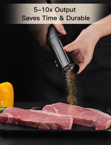 POPWOODS Pepper Grinder featuring lock button refill for easy loading.