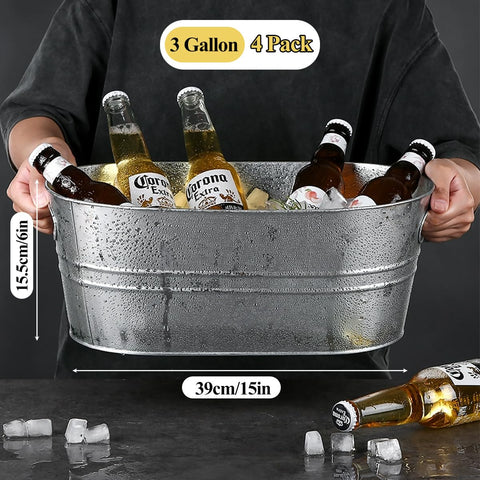 PORPOR BOOYA 3-1 gallon capacity ice bucket filled with ice for beverages