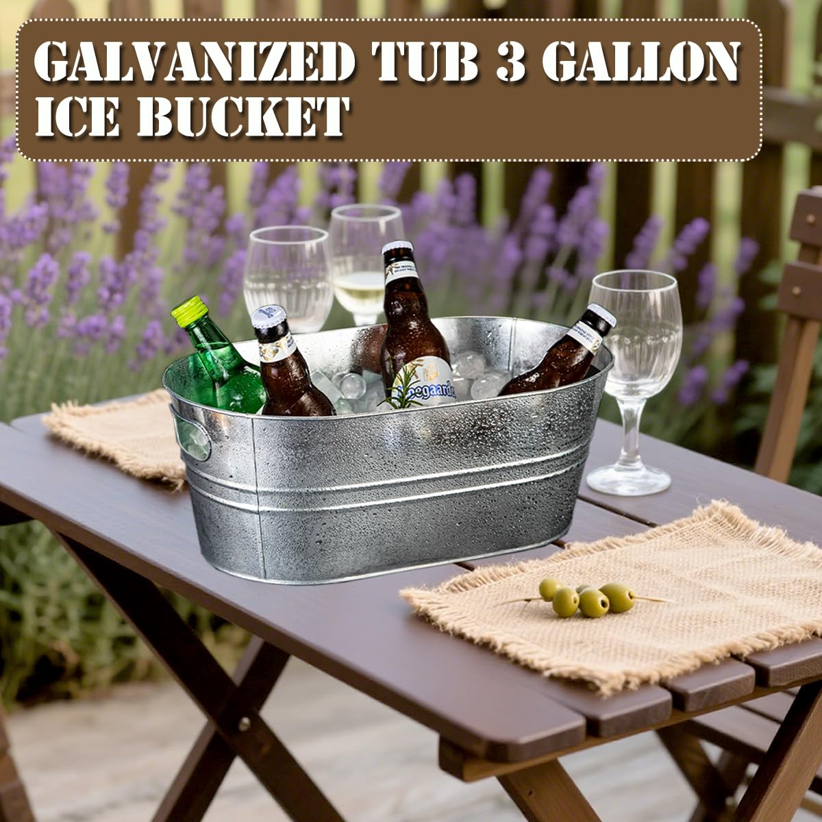 PORPOR BOOYA galvanized tub keeps beverages chilled for events.