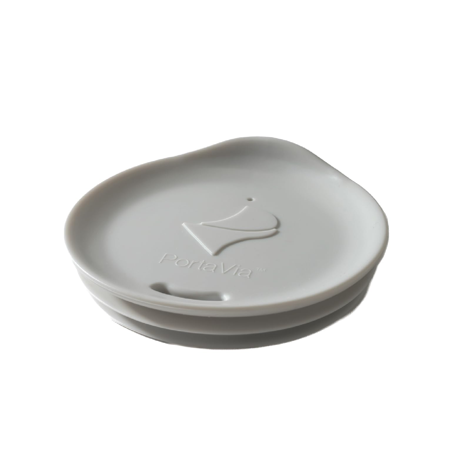 Porta Via silicone lid on mug for on-the-go hot coffee.