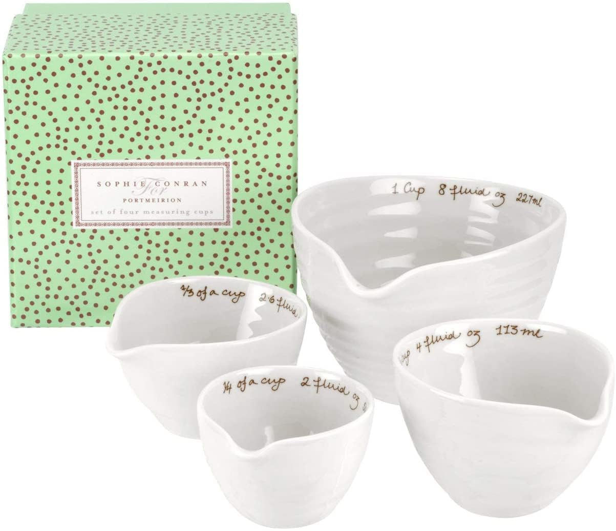 Portmeirion Sophie Conran measuring cups ideal for dry and wet ingredients.
