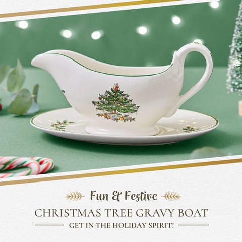 Portmeirion Spode Christmas Tree pattern detail showing festive glaze