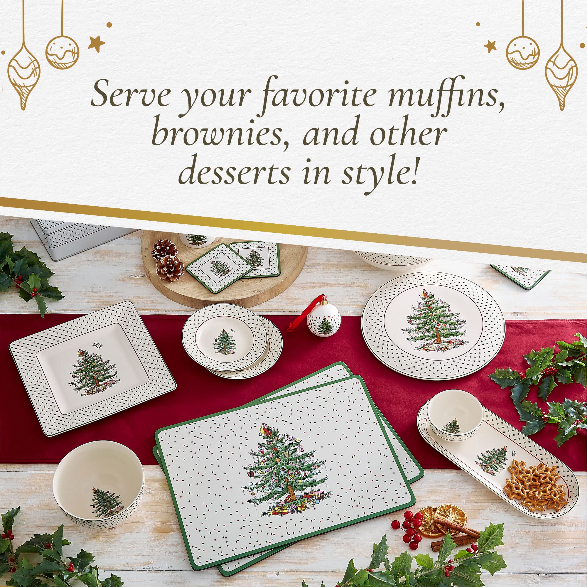 Portmeirion Spode fine earthenware with timeless Christmas Tree motif.