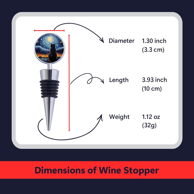 Poseidon Protect starry-cat stopper keeps champagne bubbles fresh during gatherings.