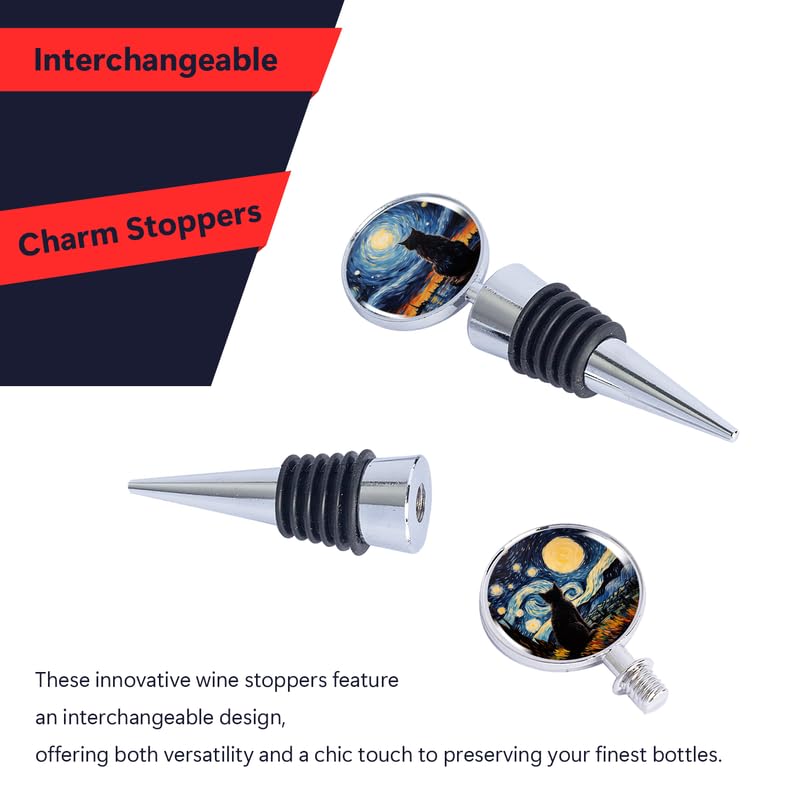 Poseidon Protect starry-cat stopper set showcases durable stainless steel and silicone seal.